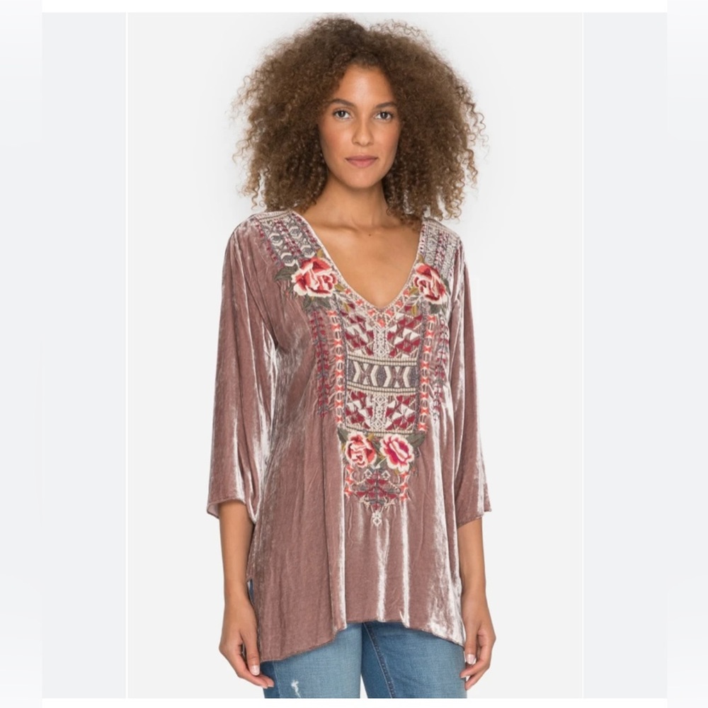 JOHNNY WAS ISSORIA VELVET V-NECK